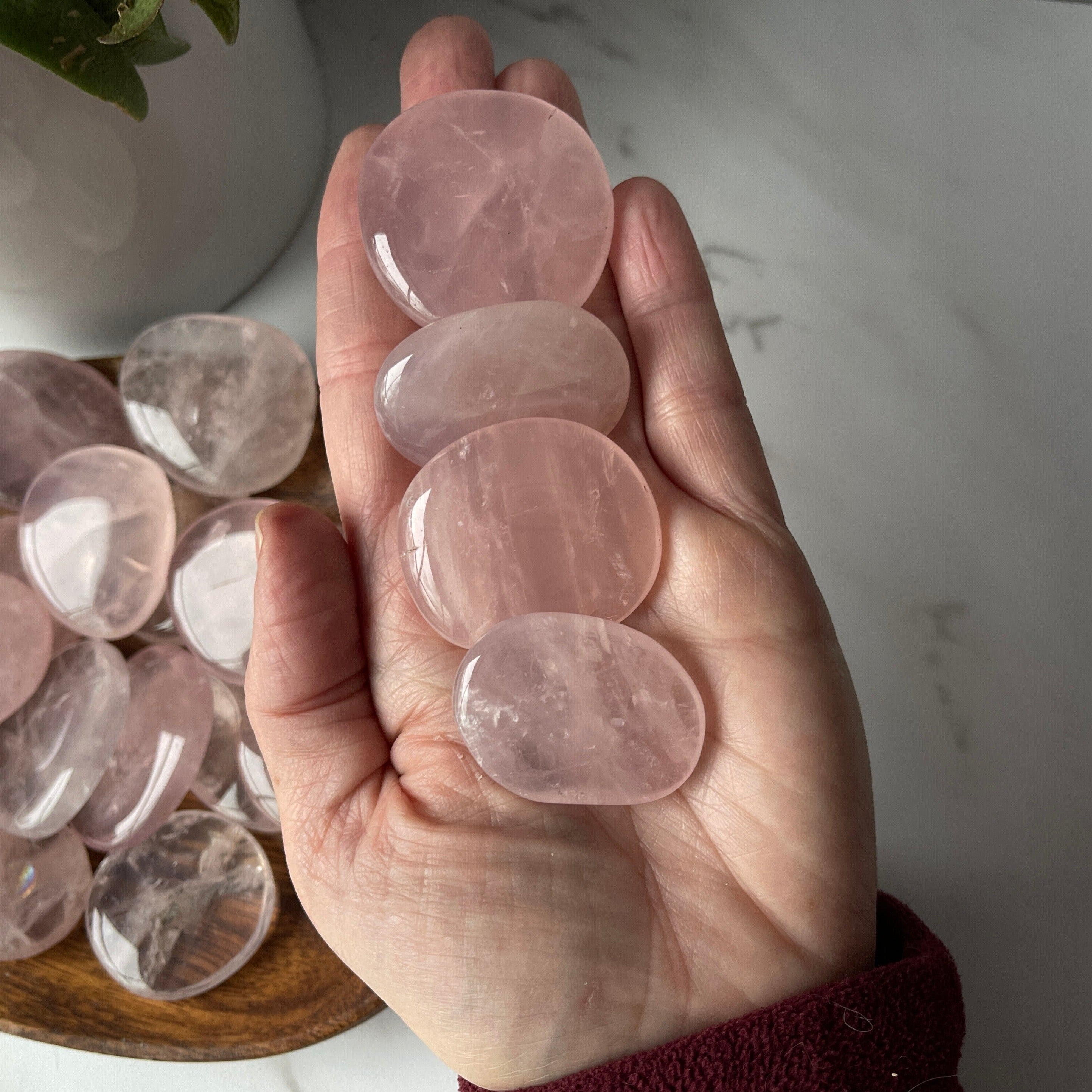 Polished Rose Quartz Worry Stones - 1.9 Size