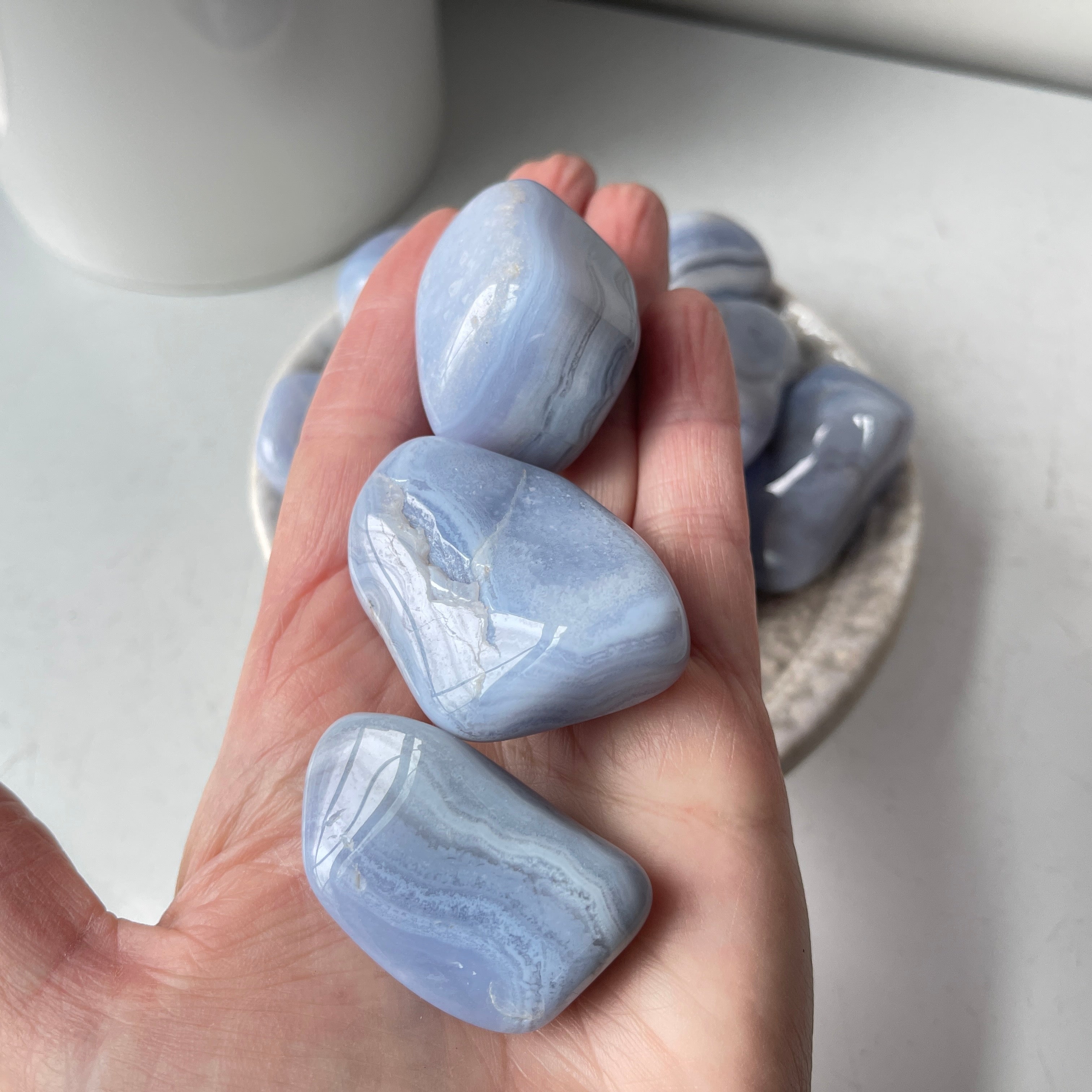 Blue Lace Agate Tumbled, Mystery Tumbles, Tumbled Blue Lace, Tumblestone  Blue Agate, Blue Laced Agate Tumble Blue Lace Agate Crystals Elf Uk -   Canada