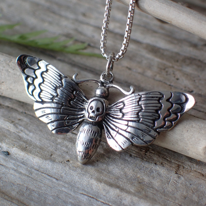 ♻️Recycled Sterling Silver Death Moth Necklace