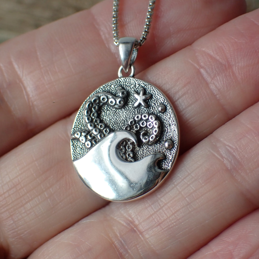 Sterling Silver Octopus Tentacles Charm