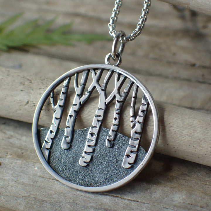 ♻️Recycled Sterling Silver Birch Trees Necklace