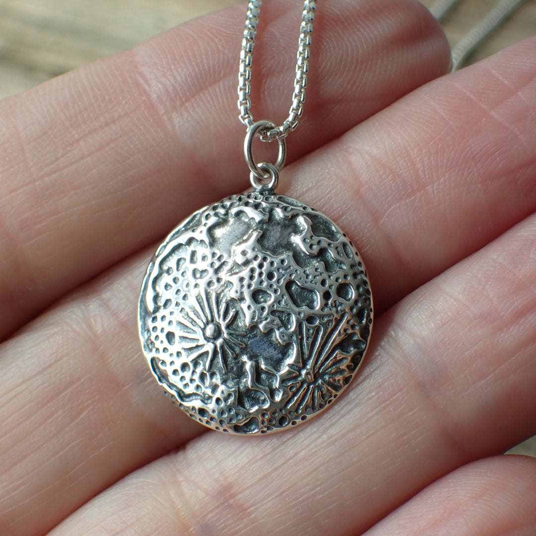 ♻️Recycled Sterling Silver Full Moon Necklace