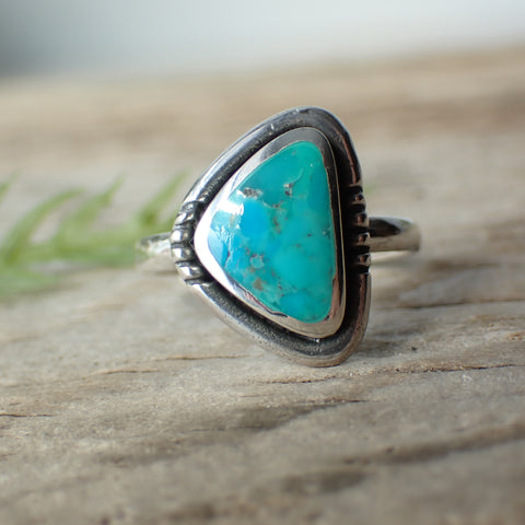 Sterling Silver Turquoise Triangle Ring