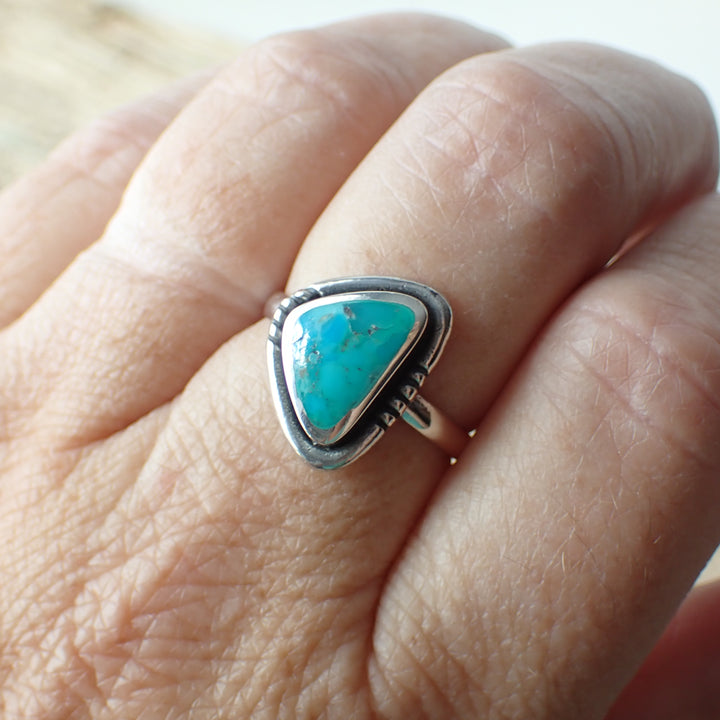 Sterling Silver Turquoise Triangle Ring