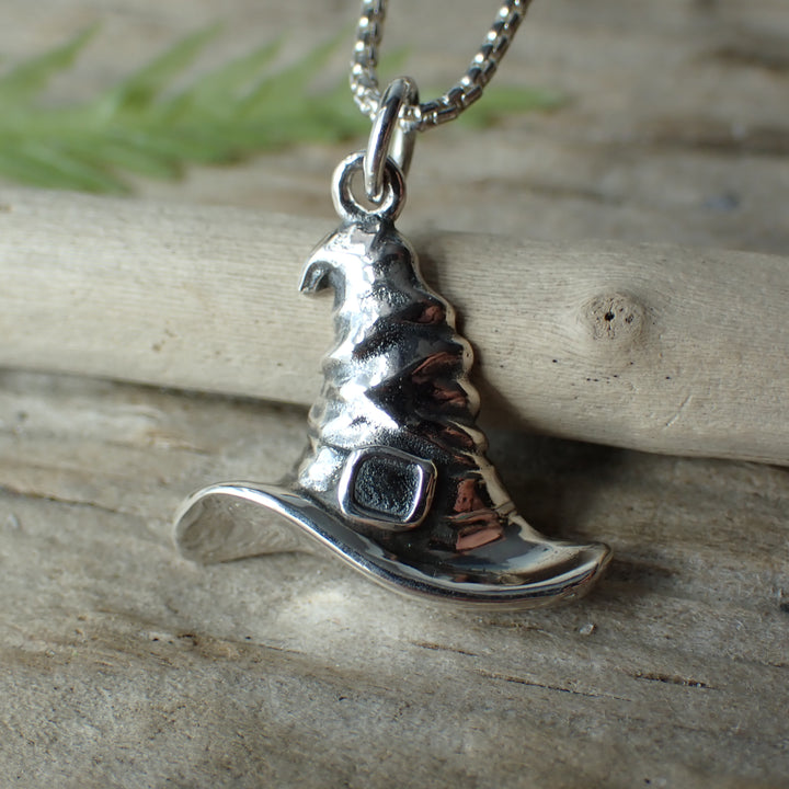 ♻️ Recycled Sterling Silver Witch Hat Necklace