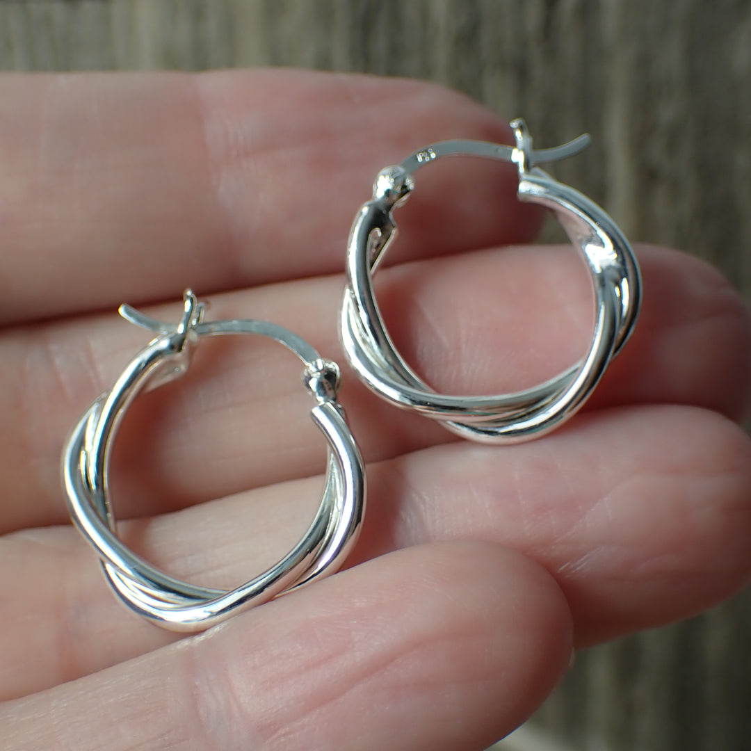 Sterling Silver Twisted Wire Hoops