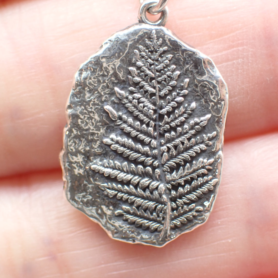 Sterling Silver Fern Fossil Pendant