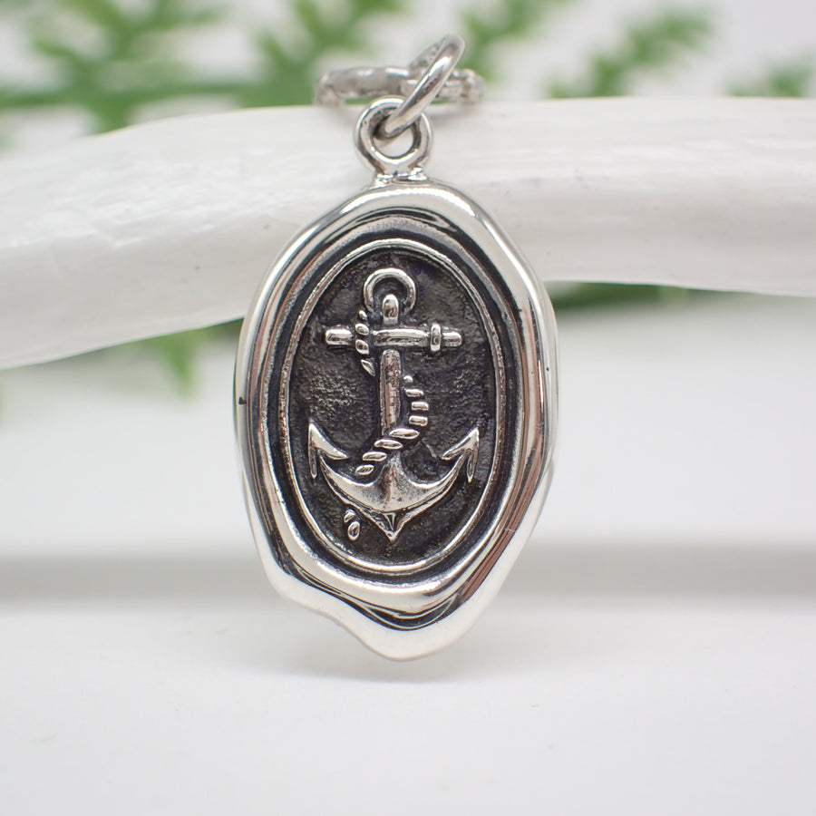 Sterling Silver Anchor Wax Seal Charm