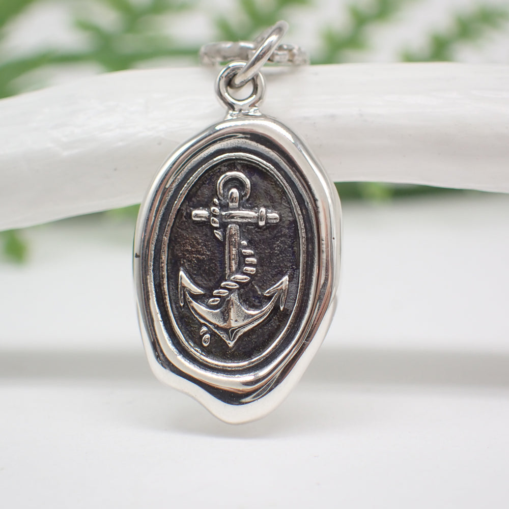 Sterling Silver Anchor Wax Seal Charm