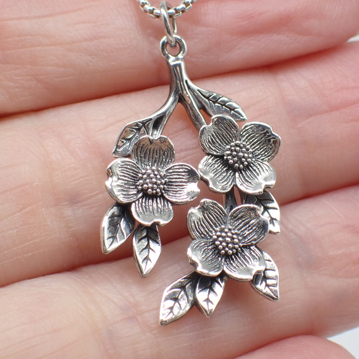 Sterling Silver Dogwood Flowers Charm