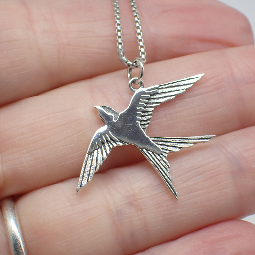 Sterling Silver Swallow Pendant