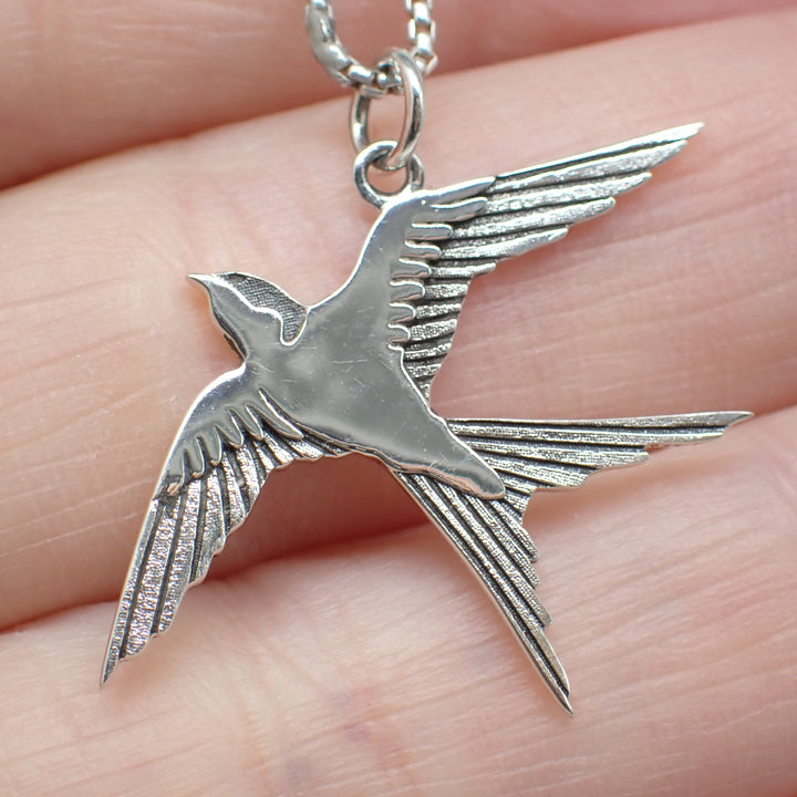 Sterling Silver Swallow Pendant