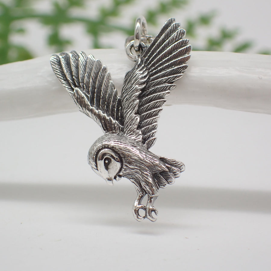 Sterling Silver Soaring Owl Charm