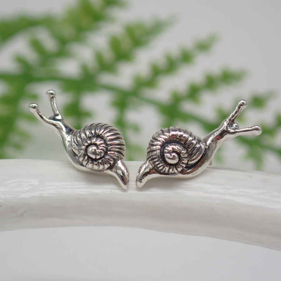 Sterling Silver Tiny Snail Post Earrings 