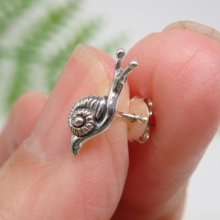 Sterling Silver Tiny Snail Post Earrings 