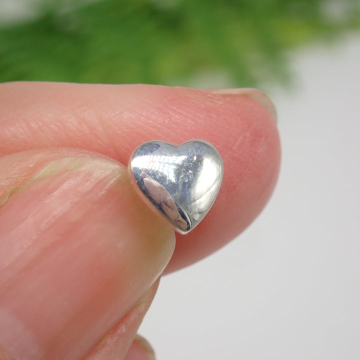 Sterling Silver High Polish Heart Stud Earring