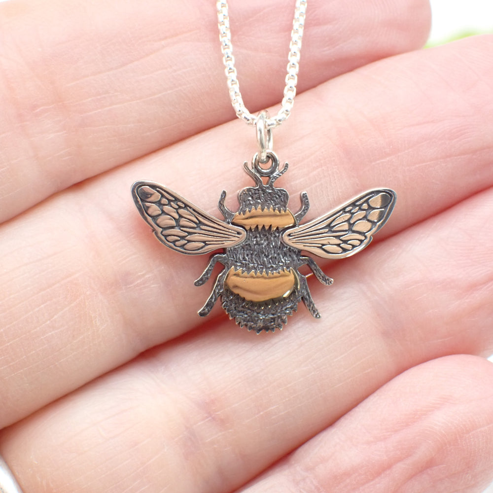 Sterling Silver Mixed Metal Bumble Bee Charm