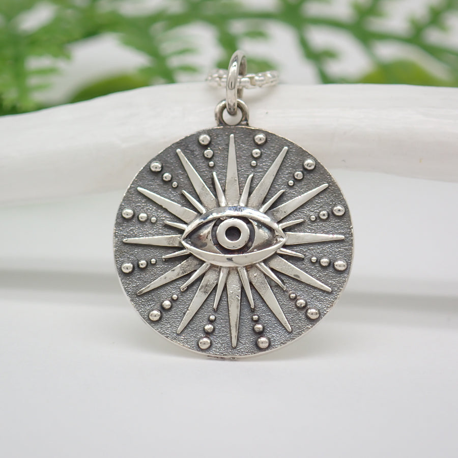 Sterling Silver All Seeing Eye Talisman Necklace