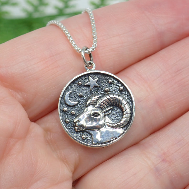 Sterling Silver Astrology Aries Pendant