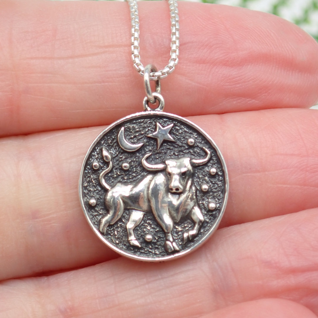 Sterling Silver Astrology Taurus Pendant