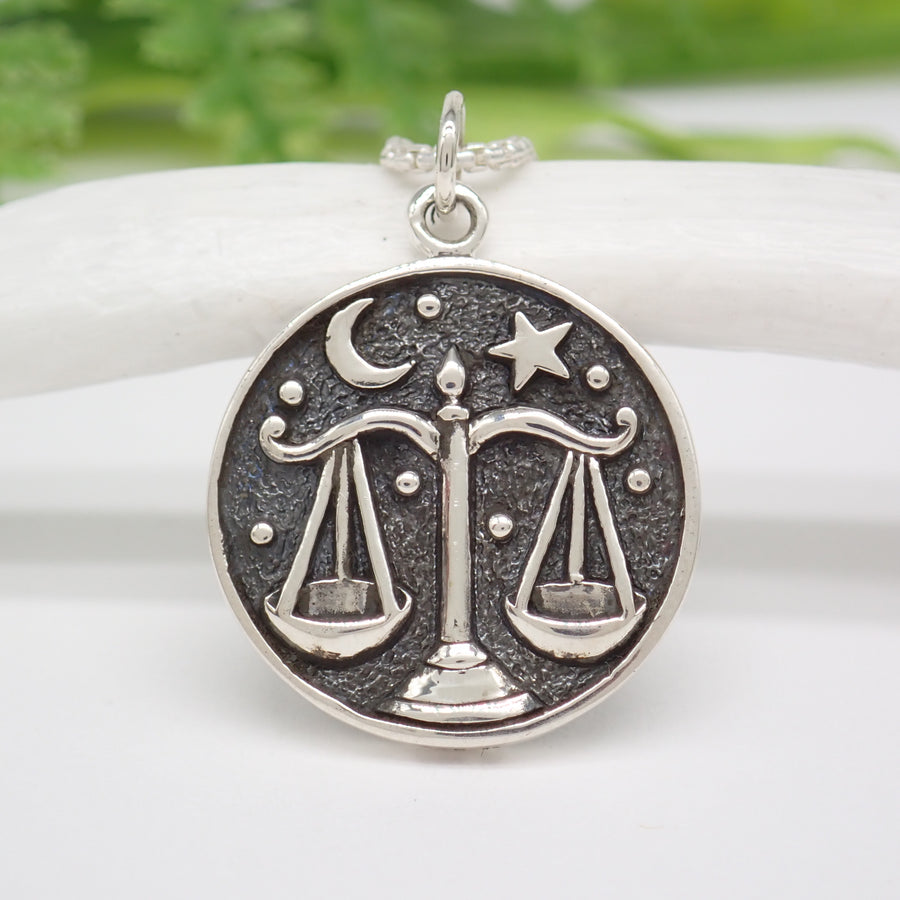 Sterling Silver Astrology Libra Pendant