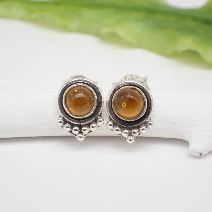 sterling silver amber studs