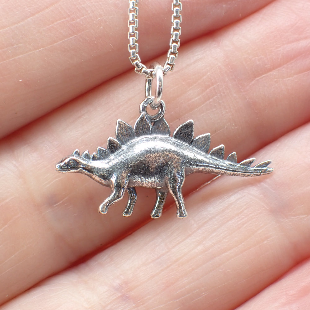 sterling silver 3d stegosaurus charm