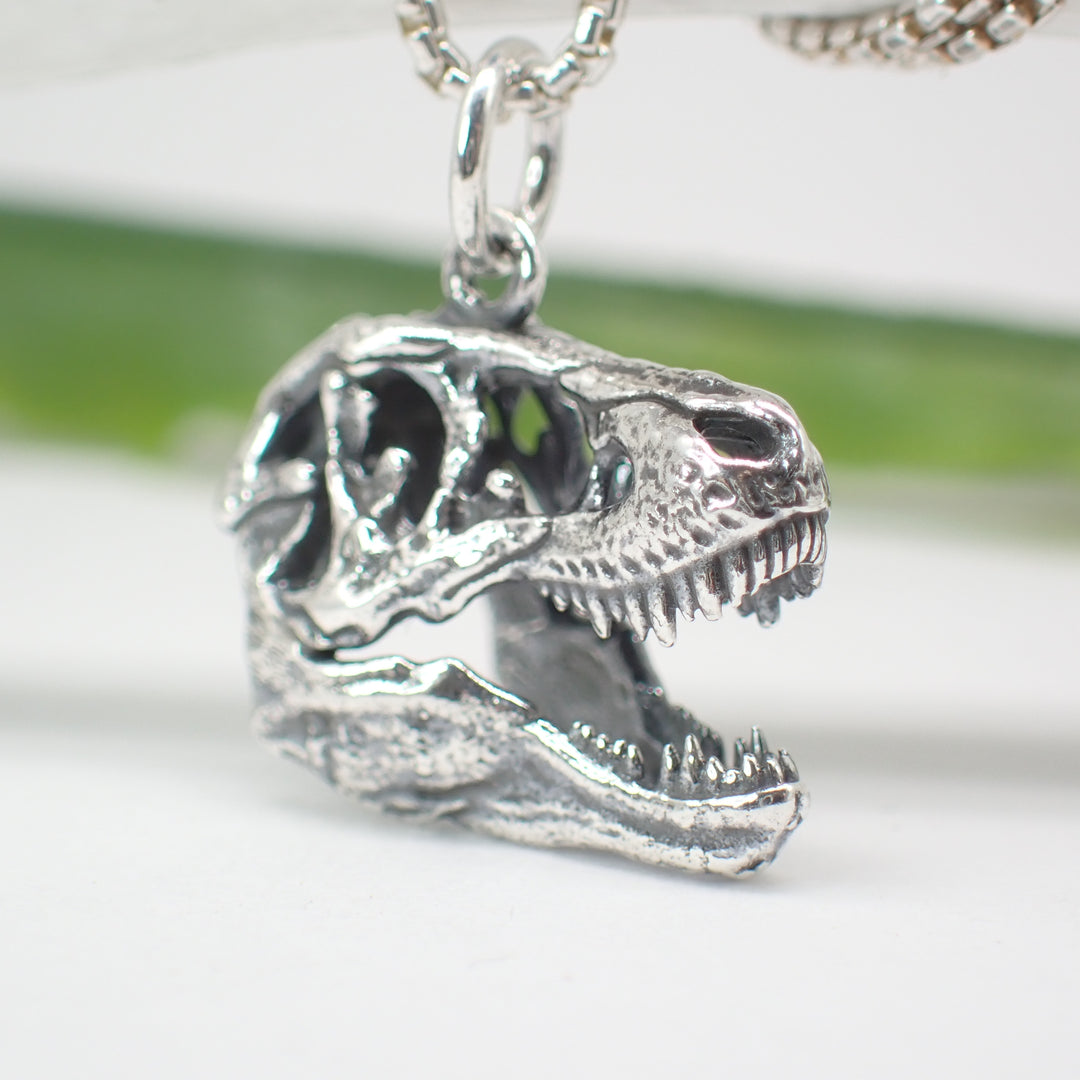 Sterling Silver T-Rex Skull Charm