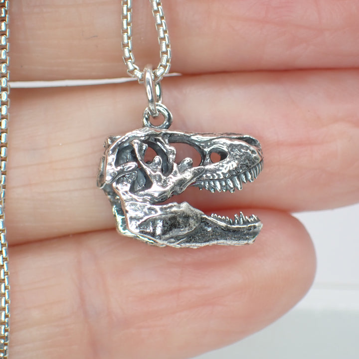 Sterling Silver T-Rex Skull Charm