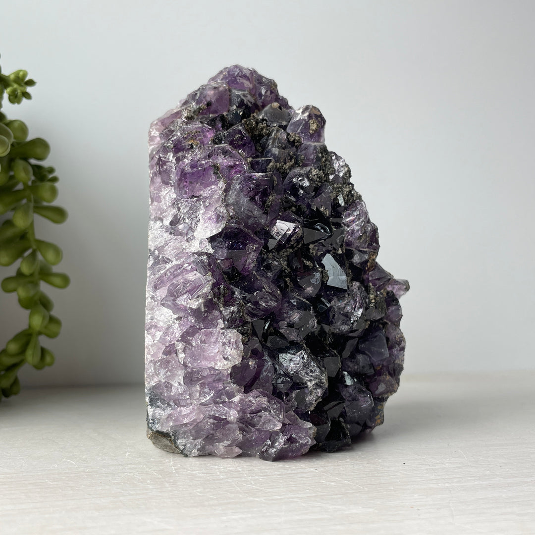 Amethyst Geode Cut Base with Marcasite Growths