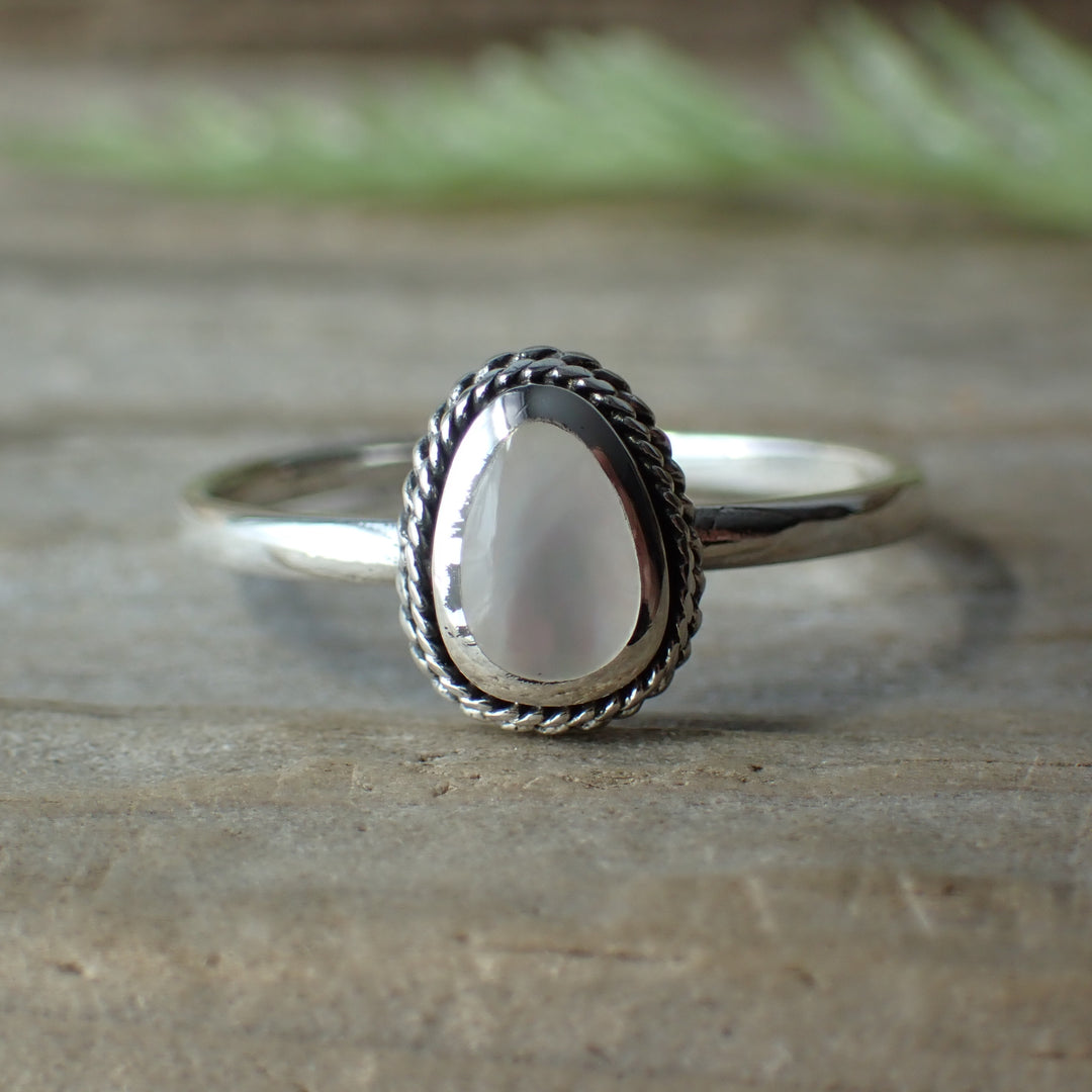 Mother Of Pearl Sterling Silver Ring