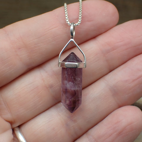 Amethyst Point Sterling Silver Pendant