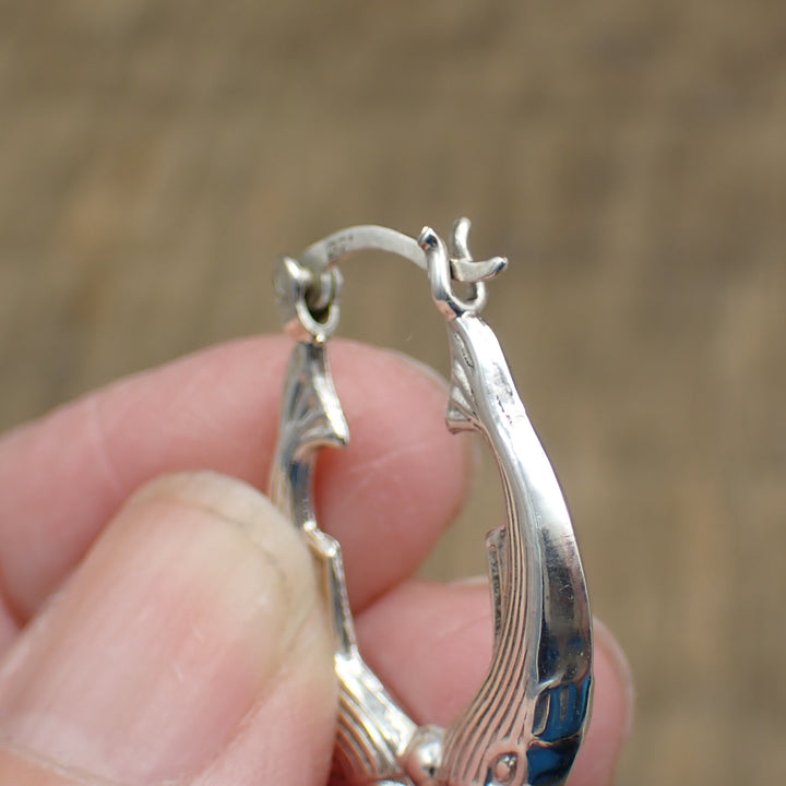Sterling Silver Whale Hoops