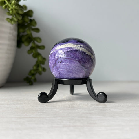 Charoite Sphere on Cute Stand