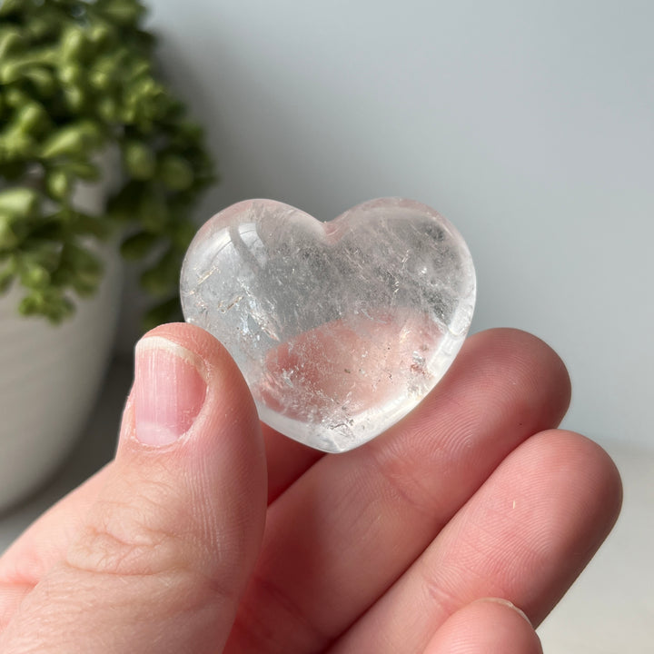 Corazón hinchado de cuarzo transparente 