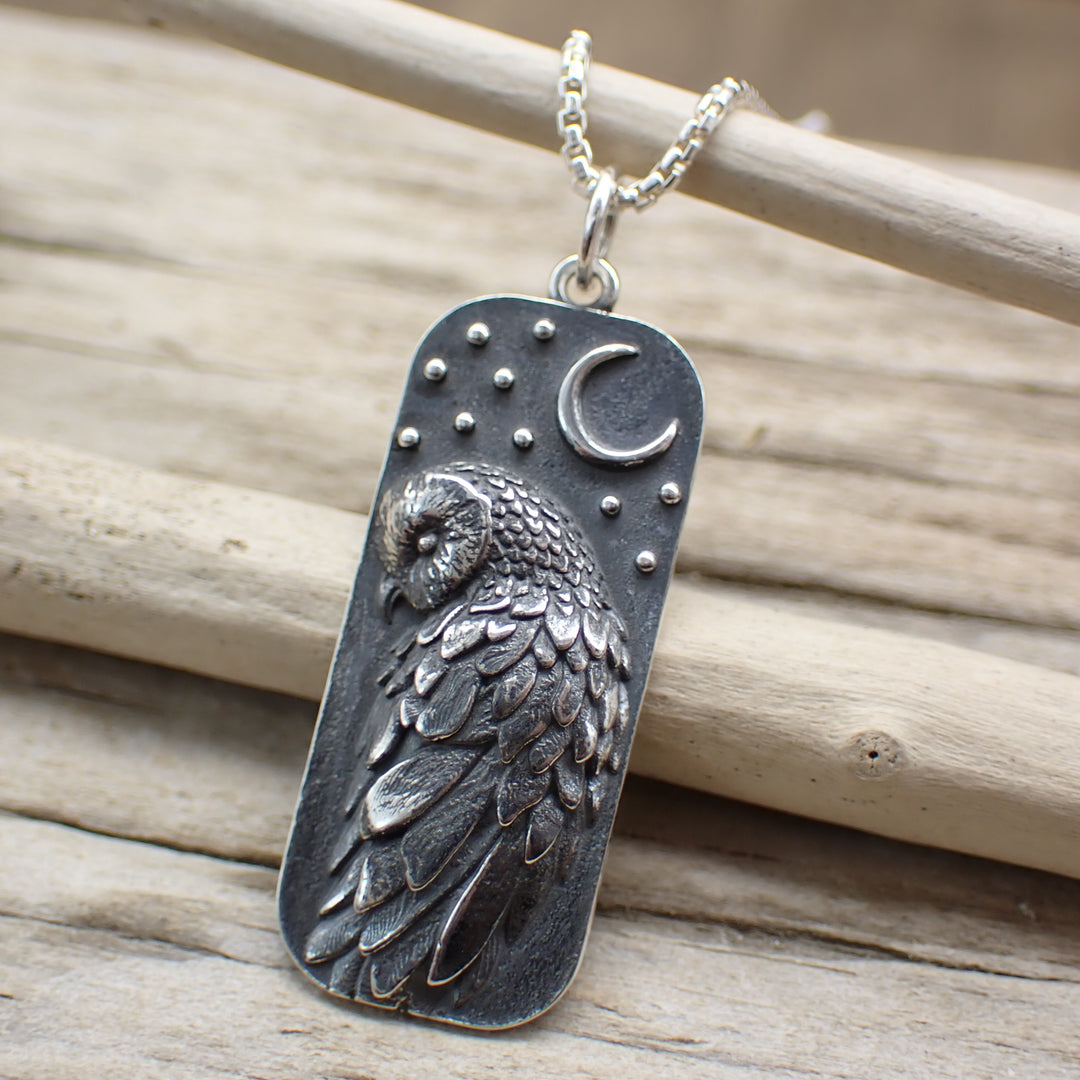 Sterling Silver Barn Owl Charm