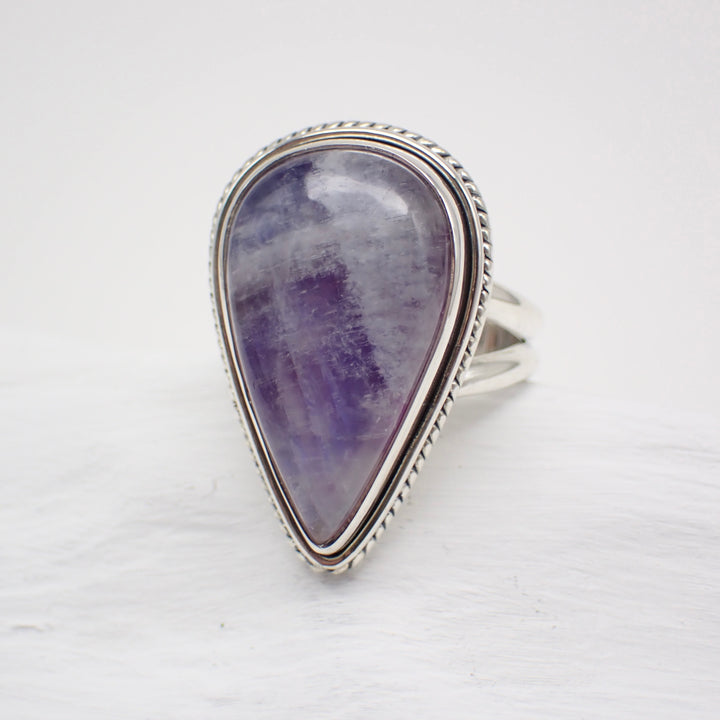 Purple Moonstone Sterling Silver Ring - Size 6