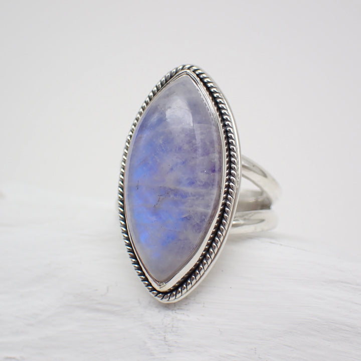 Purple Moonstone Sterling Silver Ring - Size 7