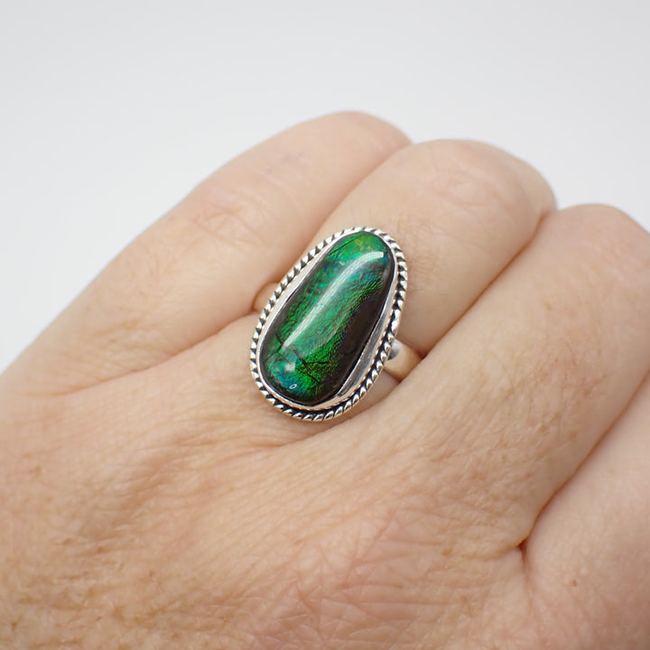 Ammolite Sterling Silver Ring - Size 6