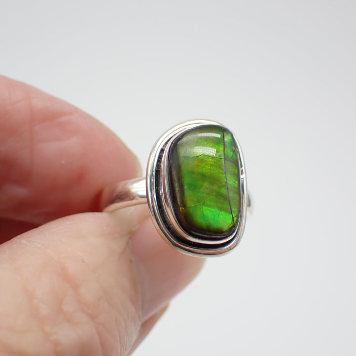 Ammolite Sterling Silver Ring - Size 7
