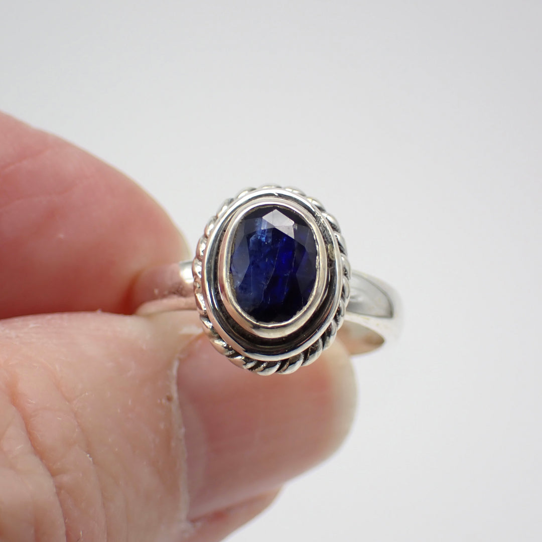 Faceted Kyanite Sterling Silver Ring