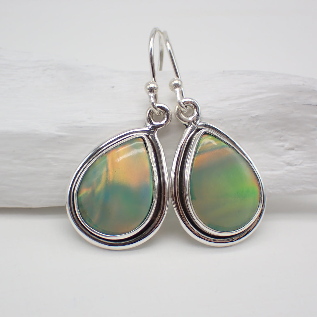 Aurora Opal Sterling Silver Earrings