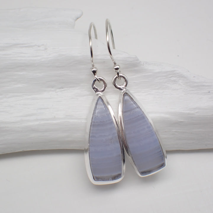 Blue Lace Agate Sterling Silver Earrings