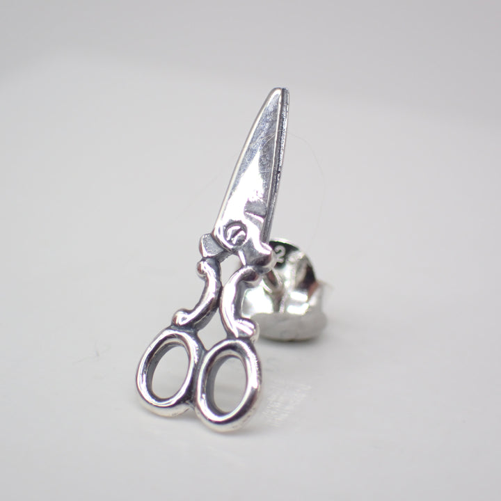 ♻️ Recycled Sterling Silver Scissors Stud Earrings
