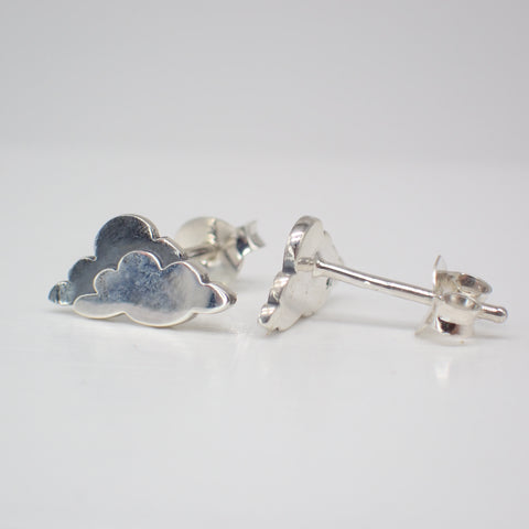 ♻️ Recycled Sterling Silver Cloud Stud Earrings