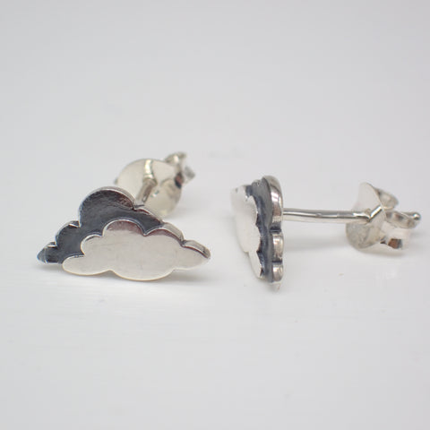 ♻️ Recycled Sterling Silver Cloud Stud Earrings