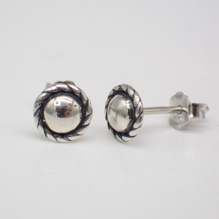 Sterling Silver Simple Dome Stud Earrings