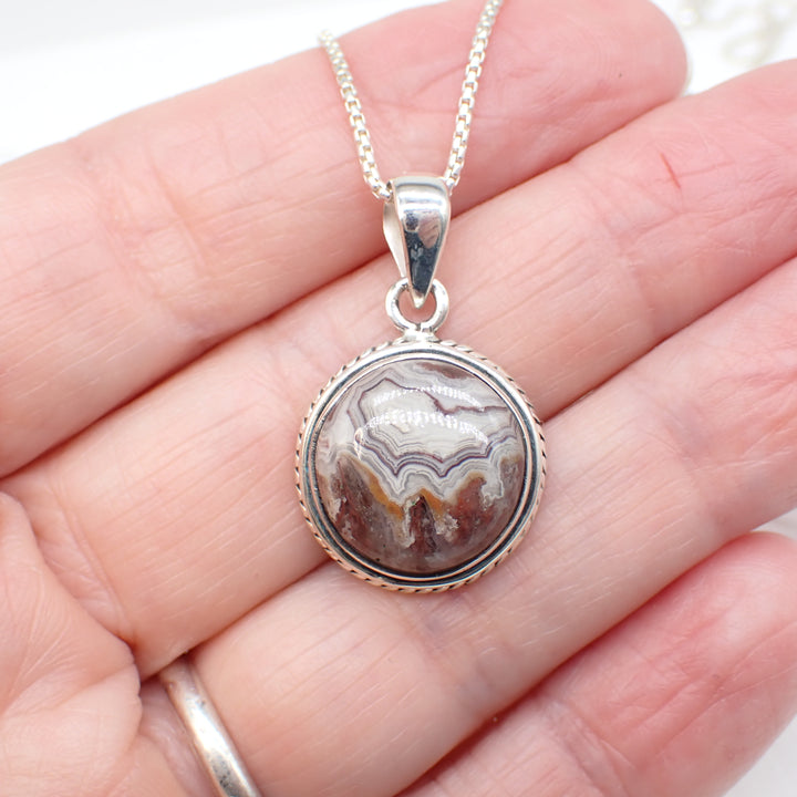 Crazy Lace Agate Sterling Silver Pendant