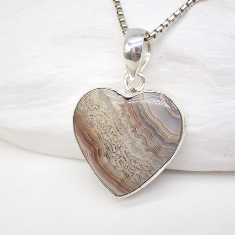 Crazy Lace Agate Sterling Silver Necklace