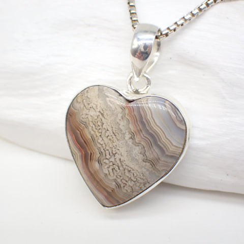 Crazy Lace Agate Sterling Silver Necklace